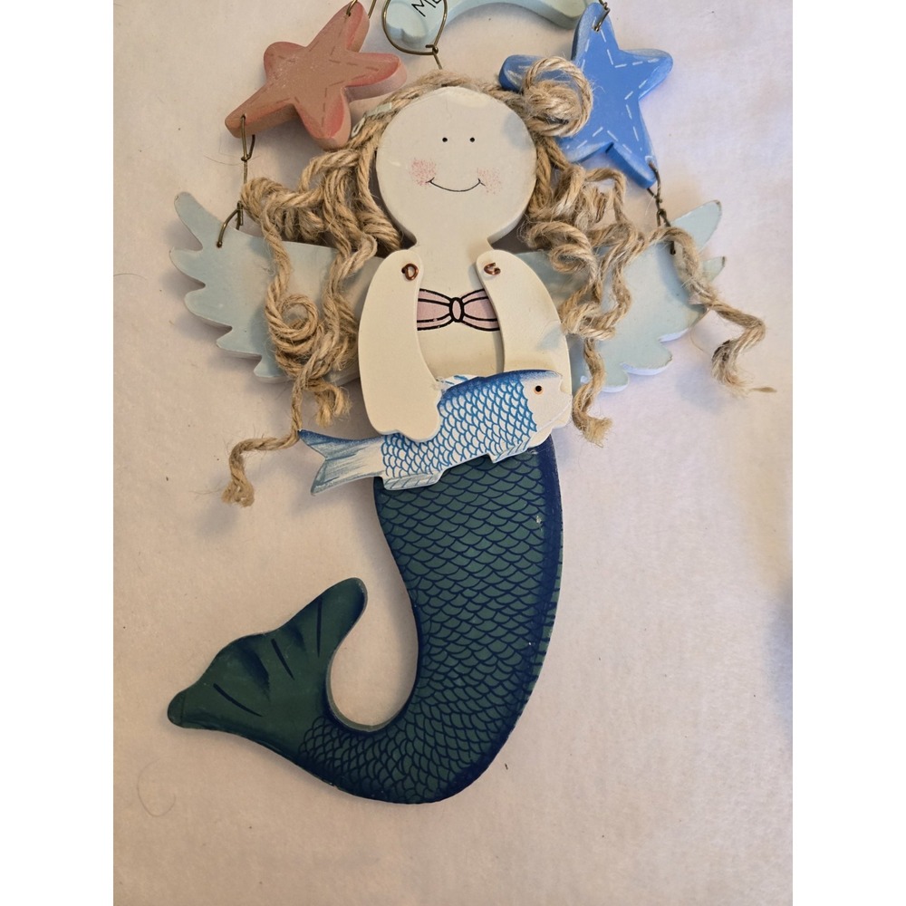 Beachcombers Teal Blue and Green Mermaid Angel Wall Plaque - Picture 7 of 8